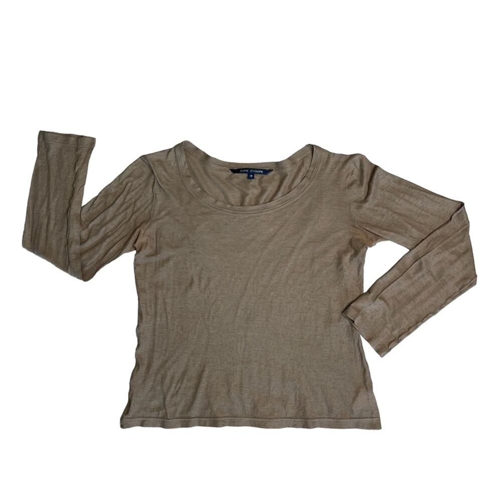 SOFIE D’HOORE Brown Scoop Neck Long Sleeve T-Shirt Women’s Size 38